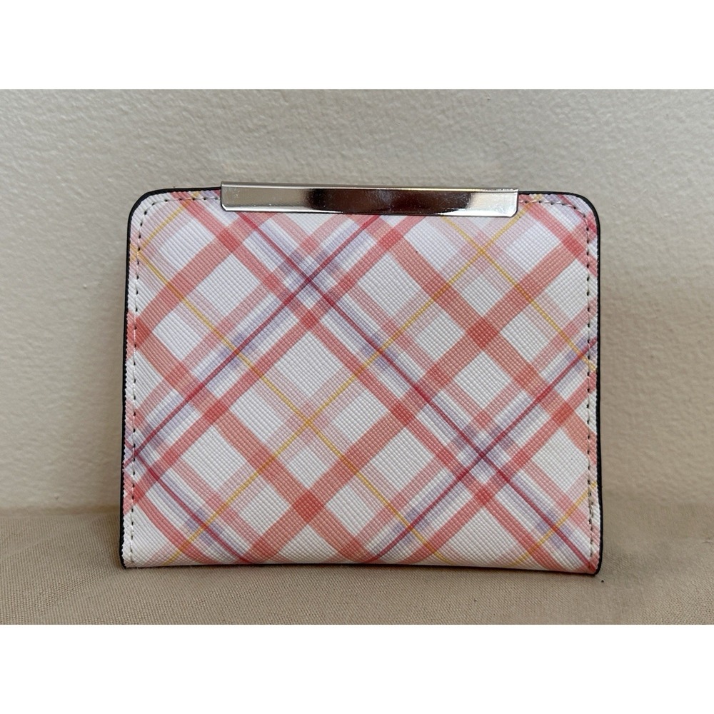 Safe Keeper Women's Pink Plaid Small Wallet, RFID Security Lining